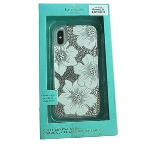 Kate Spade Hard Shell Snap Case Cover Apple iPhone X & XS Clear Crystal Floral
